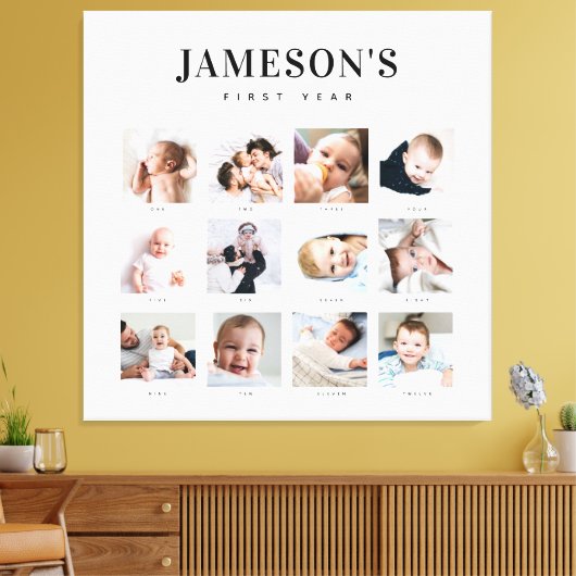 Het eerste jaar van de conservatieve baby: het kal canvas afdruk (Insitu (Woonkamer))