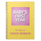 Het eerste jaar van de individuele baby notitieboek (Voorkant)