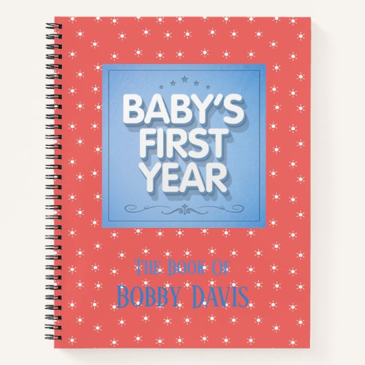 Het eerste jaar van de individuele baby notitieboek (Voorkant)