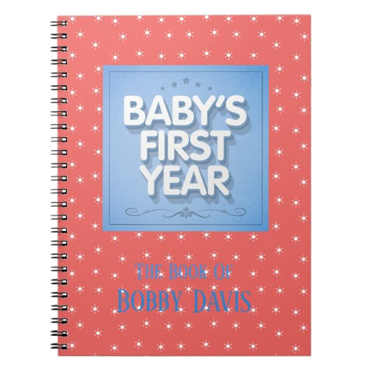 Het eerste jaar van de individuele baby notitieboek (Voorkant)