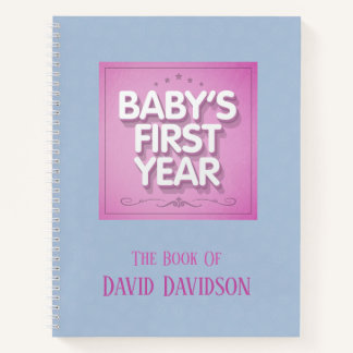 Het eerste jaar van de individuele baby notitieboek