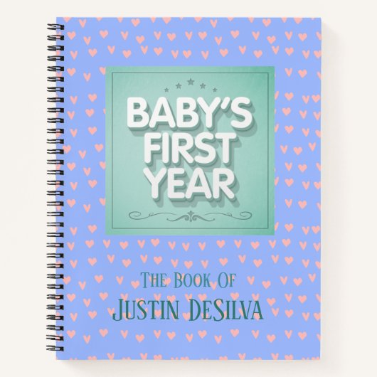 Het eerste jaar van de individuele baby notitieboek (Voorkant)