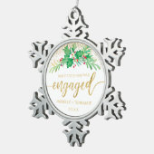 Het eerste kerstcadeautje met Gold Glitter Script  Tin Sneeuwvlok Ornament (Rechts)