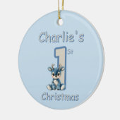 Het eerste kerstfeest van de rendieren! keramisch ornament (Links)