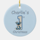 Het eerste kerstfeest van de rendieren! keramisch ornament (Achterkant)