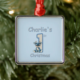Het eerste kerstfeest van de rendieren! metalen ornament