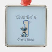 Het eerste kerstfeest van de rendieren! metalen ornament (Voorkant)