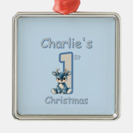 Het eerste kerstfeest van de rendieren! metalen ornament