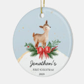 Het eerste kerstOrnament van Deer Baby Keramisch Ornament (Links)