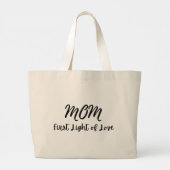 "Het eerste licht van de liefde" Quote Grote Tote Bag (Achterkant)