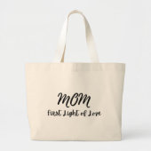 "Het eerste licht van de liefde" Quote Grote Tote Bag (Voorkant)