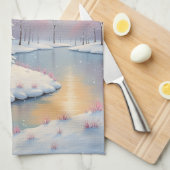 Het eerste licht van de winter theedoek (Quarter Fold)