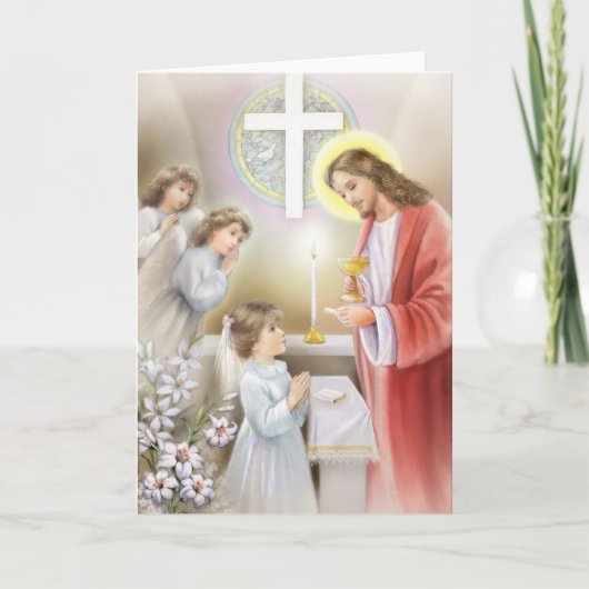 Het eerste meisje van de Heilige Communie Kaart (Voorkant)