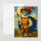 Het eerste mes van de koning | Een Musketeer Cat H Briefkaart (Voorkant / Achterkant)