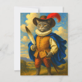 Het eerste mes van de koning | Een Musketeer Cat H Briefkaart