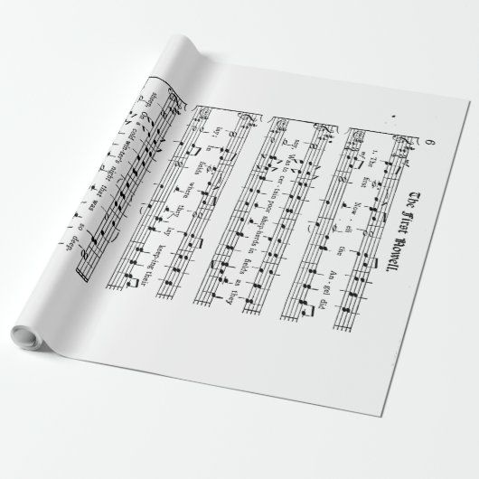 Het eerste noel-omslagpapier cadeaupapier (Uitgerold)