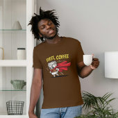 Het eerste ontwerp van de koffiesuperheld Morning  T-shirt