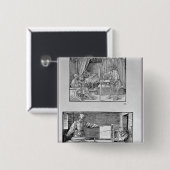 Het eerste technische boek van de kunstenaar vierkante button 5,1 cm (Voorkant /achterkant)