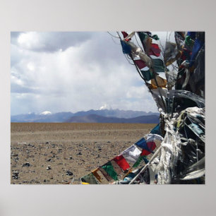 Het Eerste Uitzicht Prayerflags van Kailash in Poster