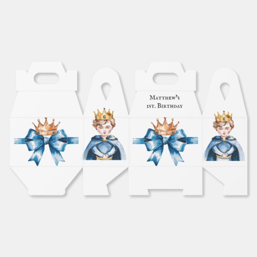 Het eerste verjaardagsfeestje van de kleine prins bedankdoosjes (Ongevouwen)