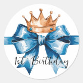 Het eerste verjaardagsfeestje van de kleine prins ronde sticker (Voorkant)