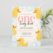 Het eerste verjaardagsfeestje van een gelukkig een kaart (Staand voorkant)