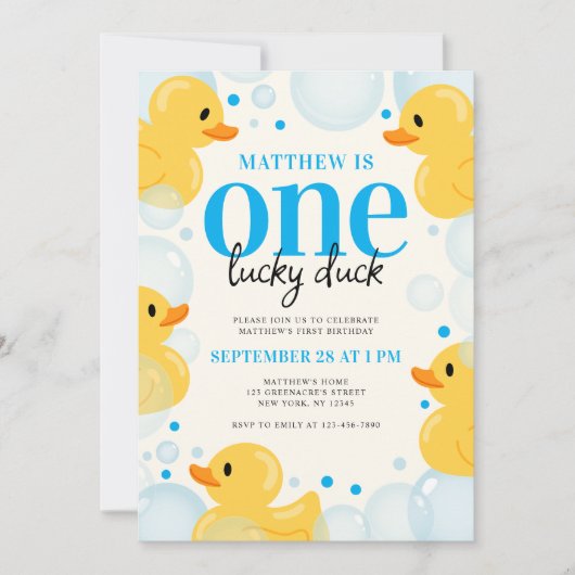 Het eerste verjaardagsfeestje van een gelukkige ee kaart (Voorkant)