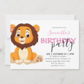 Het eerste verjaardagsfeestje van het kleine meisj aankondiging (Voorkant)