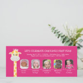 Het eerste verjaardagsjaar van een baby kaart (Staand voorkant)