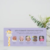 Het eerste verjaardagsjaar van een baby kaart (Staand voorkant)