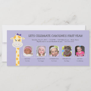 Het eerste verjaardagsjaar van een baby kaart