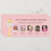Het eerste verjaardagsjaar van een baby kaart (Voorkant / Achterkant)