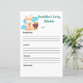 Het eetschema van BookieBun (Staand voorkant)