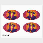 Het eeuwige ritme van Shakti Ovale Sticker (Vel)