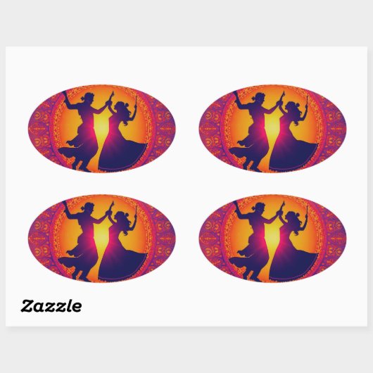 Het eeuwige ritme van Shakti Ovale Sticker (Vel)