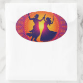 Het eeuwige ritme van Shakti Ovale Sticker (Tas)