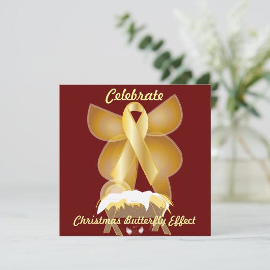 Het effect van de kerstvlinder van de gevierde Ker Kaart (Staand voorkant)