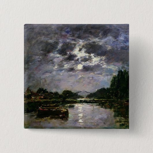 Het effect van de maan, 1891 (olie op canvas) vierkante button 5,1 cm (Voorkant)