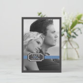 Het effect van het Lint van de legant in Blauw spa Save The Date (Staand voorkant)