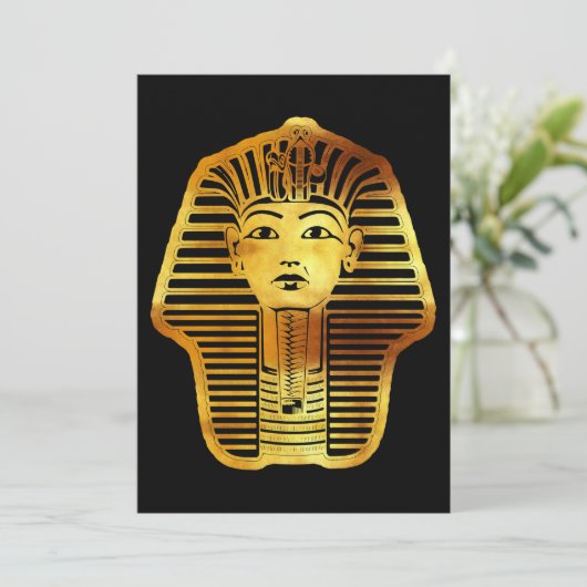 Het Egyptische gouden Toetanchamon masker Aankondiging (Staand voorkant)
