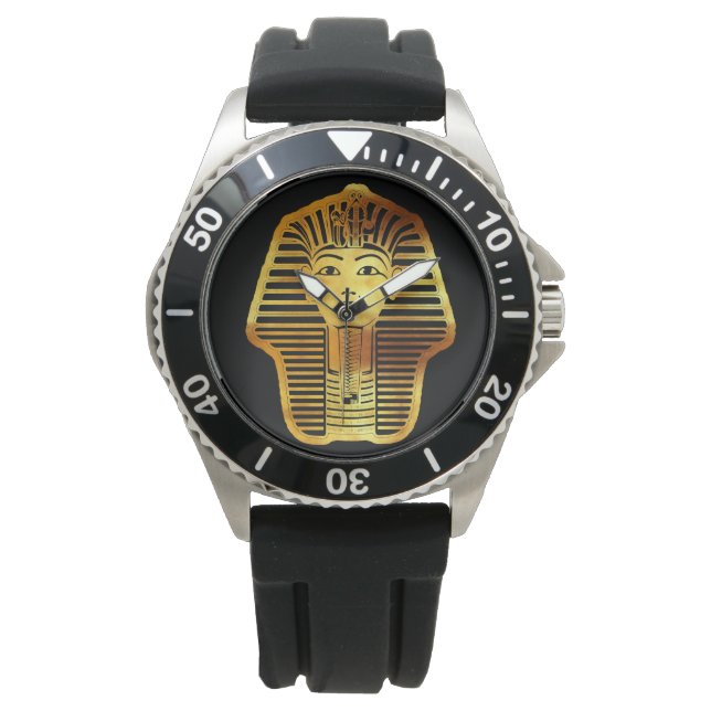 Het Egyptische gouden Toetanchamon masker Horloge (Voorkant)