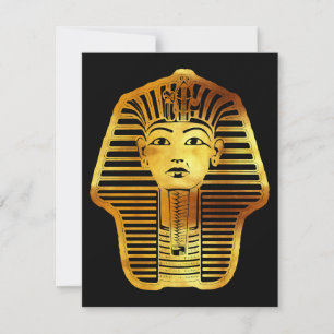 Het Egyptische gouden Toetanchamon masker Notitiekaartje