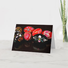 Het eibezinningen van Pysanka Feestdagen Kaart