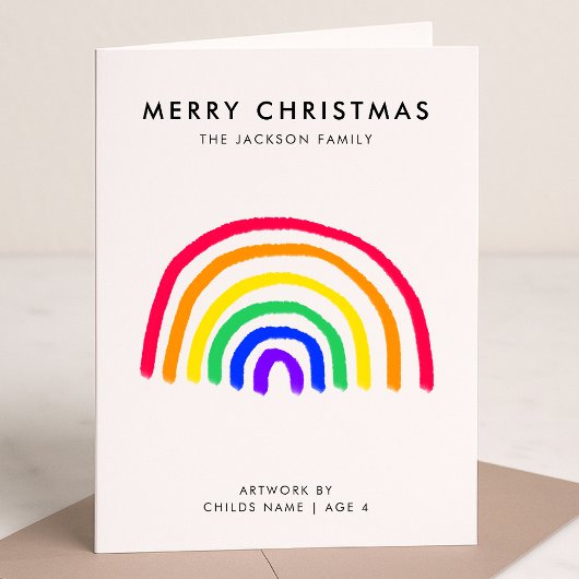 Het eigen kunstwerk van je kind | Kinder kerstmis Feestdagen Kaart