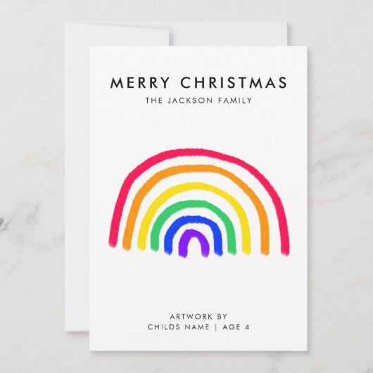 Het eigen kunstwerk van je kind | Kinder kerstmis Feestdagenkaart (Voorkant)