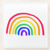 Het eigen kunstwerk van je kind | Kinder tekening  Glazen Onderzetter (Voorkant)