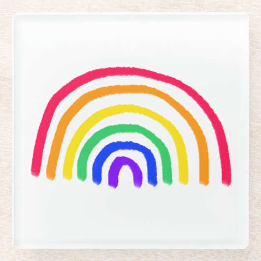 Het eigen kunstwerk van je kind | Kinder tekening  Glazen Onderzetter (Voorkant)