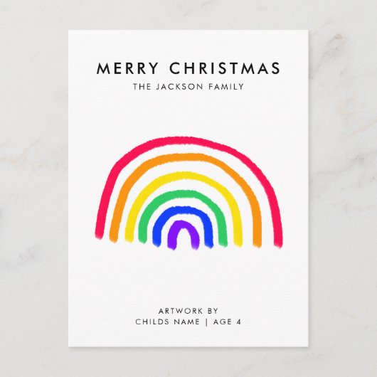 Het eigen kunstwerk van uw kind | Kinderen tekenen Feestdagenkaart (Voorkant)