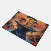 Het eiland bij zonsondergang. deurmat (Schuin)