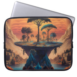 Het eiland bij zonsondergang. laptop sleeve